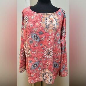 Floral Patterned Women's Long sleeved, soft, casual top
